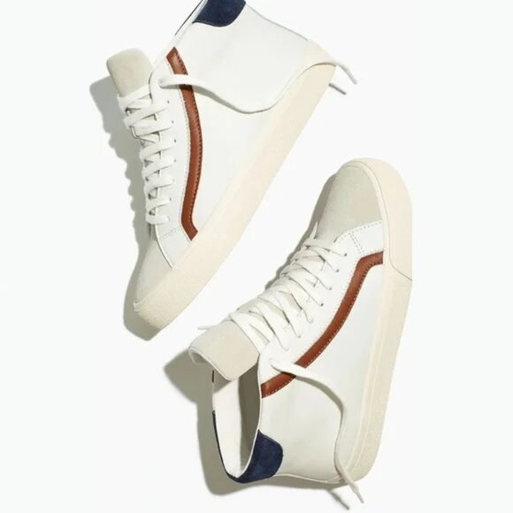 Madewell Sidewalk High Top Sneakers in Colorblock Leather Sz. W - 8 M 6.5 - Picture 3 of 9